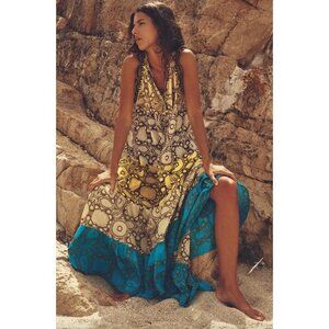 Zara Printed Maxi Dress Multicolor Womens Size Small